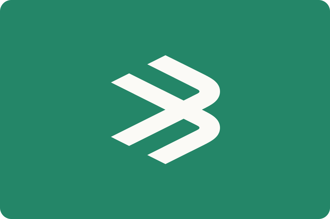 Bretton icon mark — two overlapping arrow chevrons forming a B on emerald green background