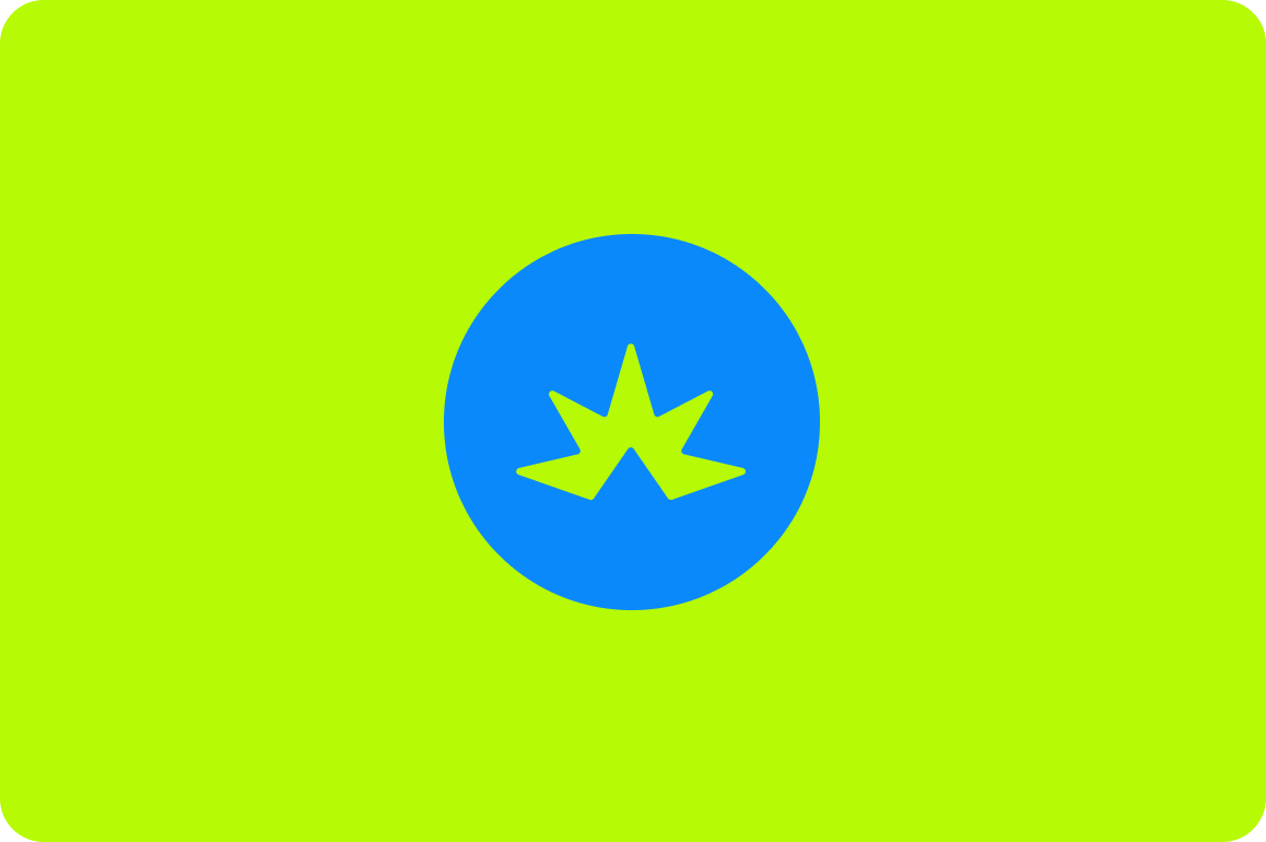 Luciq iconmark — chartreuse star inside a blue circle