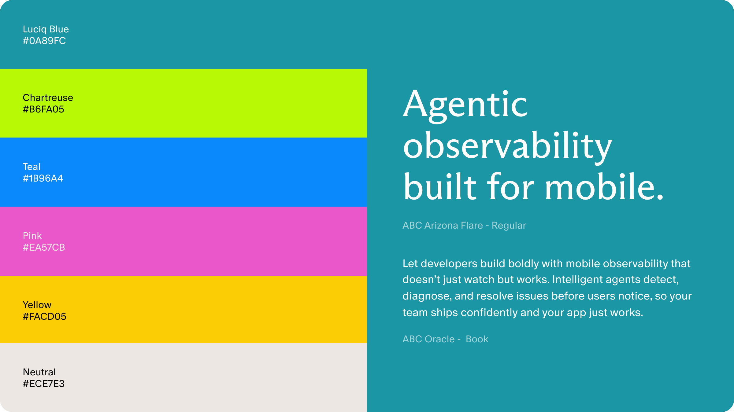 Luciq brand color palette and typography specimen